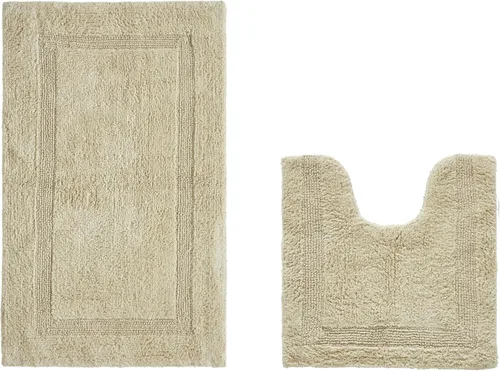 Miniatura 16 de Better Trends Alfombra de Inodoro en Forma de U Cubierta de Asiento de Inodoro de Lujo 100% Algodón Absorbente de Agua, Cubierta de Tapa Reversible
