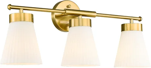 Miniatura 22 de HWH - Lámpara de pared para interiores, moderno aplique de pared con pantalla de vidrio a rayas blancas esmeriladas, aplique de pared individual
