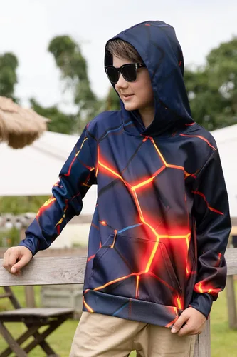 Miniatura 4 de Unicomidea - Sudadera con capucha y estampado 3D para niños y niñas de 6 a 16 años