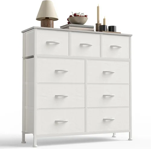 Miniatura 9 de Sweetcrispy Cómoda de 7 cajones con cubos de tela, torre organizadora de almacenamiento de tela para dormitorio, armario, pasillo, entrada, cómoda