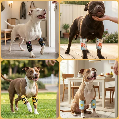 Miniatura 6 de LovinPet Rodilleras para perros, par de 2 soportes para razas medianas y grandes, almohadillas de espuma viscoelástica para cuidado