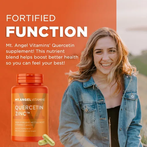 Miniatura 3 de Mt. Angel Vitamins - Quercetina de zinc con suplemento de bromelina - Apoyo inmunológico y salud respiratoria - Cápsulas de quercetina de 500 mg