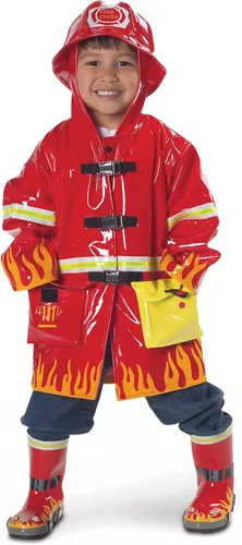 Miniatura 2 de Kidorable Botas de lluvia de goma natural de bombero, color rojo, con lengüeta en el talón