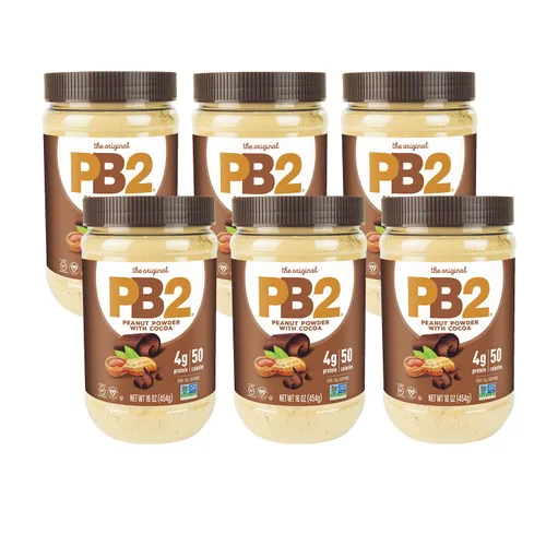 PB2 Mantequilla de maní en polvo con paquete de cacao, 16 oz (paquete de 6)