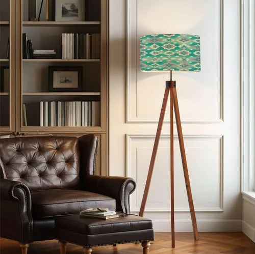 Miniatura 6 de Wood Tripod Floor Lamp 50s Mid Century Modern Seamless geometric age minimalistic decorative Mid Century Standing Lamp Linen Shade Dimmable Modern