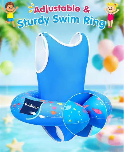 Miniatura 5 de HeySplash Chaleco de natación para niños de 3 a 6 años, chalecos de entrenamiento de natación con correa ajustable para niños y niñas de 29 a 55