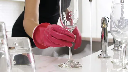 Miniatura 2 de Casabella Guantes de Limpieza Doméstica Reutilizables Premium Waterblock, Mediano, Rosa