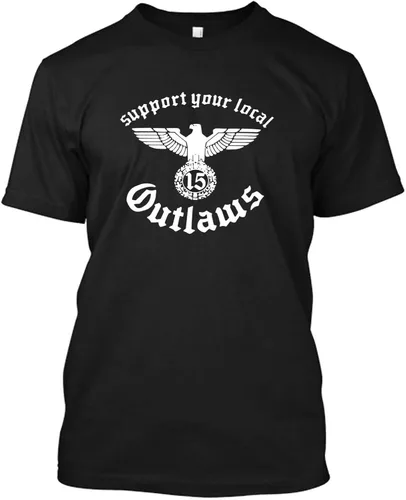 Camiseta con logotipo de Support Your Local Outlaws divertida camiseta de algodón de cumpleaños regalo vintage para hombres y mujeres DESIGN S