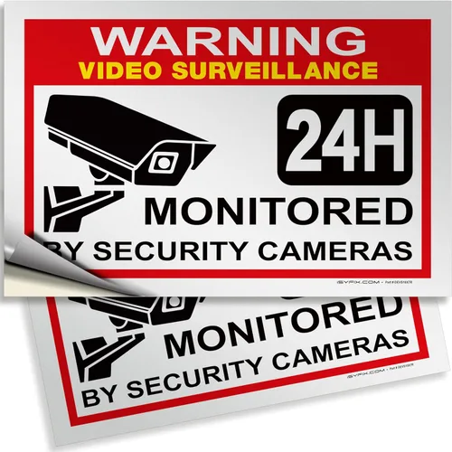 Miniatura 9 de iSYFIX Señal de advertencia de videovigilancia – 1 paquete de 1 paquete reflectante plateado de 7 x 6 pulgadas – 100% libre de óxido de aluminio