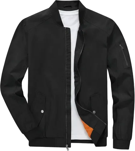 Miniatura 9 de TBMPOY Men's Bomber Jacket Lightweight Spring Windbreaker Light Casual Stylish Fashion Fall Zip up Coats With Pockets