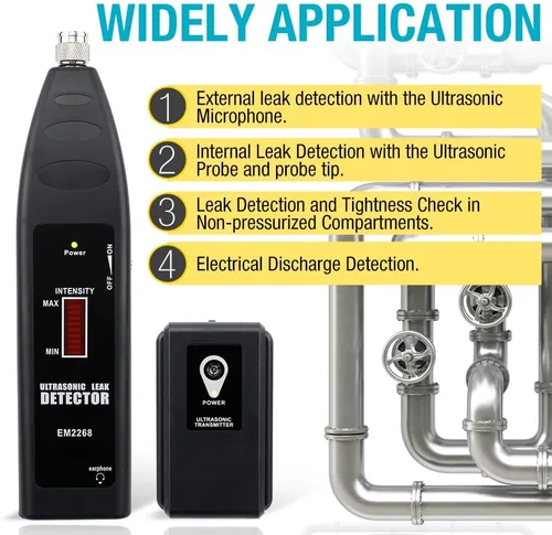 Miniatura 2 de allsun Pro Detector de Fugas Ultrasónico Transmisor Localizador de Ruidos Auto, Estetoscopio Electrónico Monitor de Ruidos de Máquinas HVAC