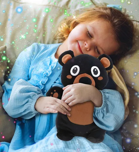 Miniatura 2 de DolliBu Snug-Mooshies - Peluche de oso negro de pie, súper esponjoso y suave, amigo de animales para niñas y niños, peluche mediano abrazable
