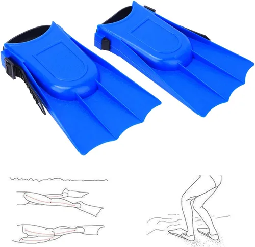Miniatura 3 de Aletas cortas de natación para nadar en la piscina, aletas de natación de 25 a 30 yardas para esnórquel, un par de aletas de piscina de PVC