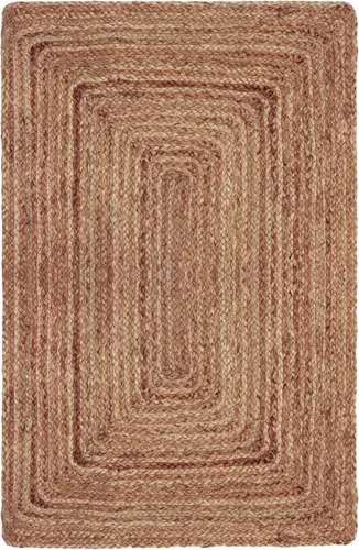 Miniatura 12 de COTTON CRAFT Alfombra de Trapo Chindi Trenzada de Yute y Algodón - Boho Granja Rústica - Tejida a Mano Reversible de Yute Natural y Algodón