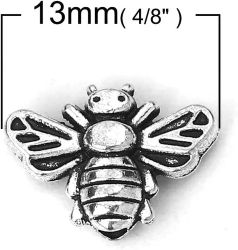 Miniatura 5 de JGFinds Bee Charms - Cuentas espaciadoras – Paquete de 95 unidades, agujero de 0.051 in, llavero para manualidades, dijes para frascos y adornos