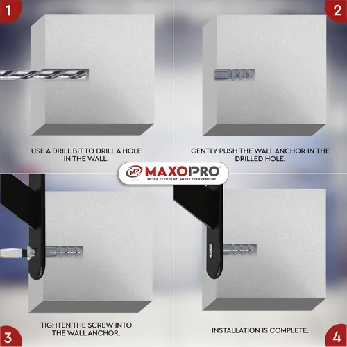 Miniatura 6 de Kit de anclajes y tornillos para paneles de yeso - Kit de anclajes de pared secos de plástico de 370 piezas - Anclajes de pared y tornillos