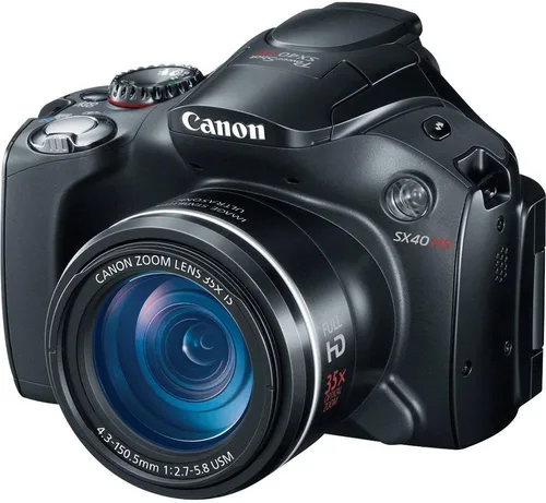 Cámara digital Canon SX40 HS, 12.1 MP, zoom con estabilizador óptico de la imagen con gran angular de 35x y monitor giratorio con pantalla amplia
