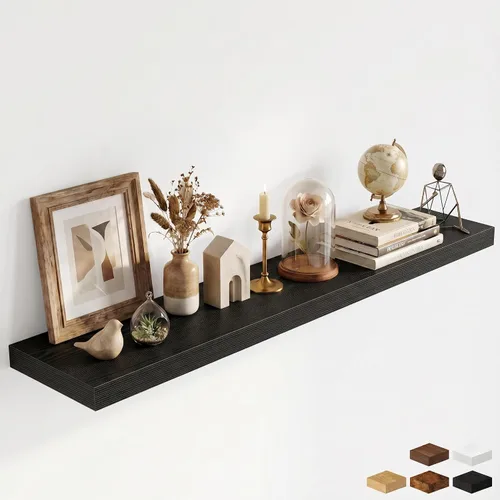 Miniatura 93 de Estantes flotantes de 48 pulgadas para pared, estante de chimenea de 10 pulgadas de profundidad, estantes flotantes de madera para pared, estantes