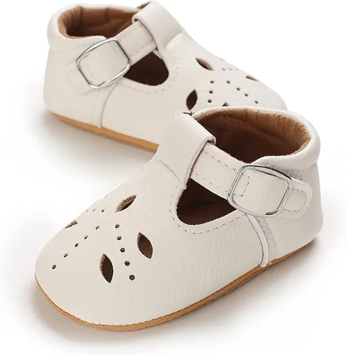 SOFMUO Zapatos deportivos de cuero con cordones para bebés, niños y niñas, suela de goma suave, mocasines Oxford para recién nacidos,