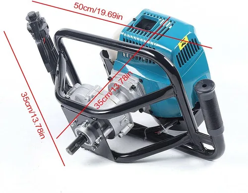 Miniatura 7 de Taladro de tierra de 52 cc de 2 tiempos para perforaciones de poste a gas + brocas de 4 pulgadas, 8 pulgadas y barra de extensión, excavadora