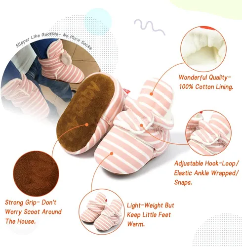 Miniatura 118 de Sawimlgy - Botines de algodón antideslizantes para recién nacido, con agarre, para cuna o para el invierno