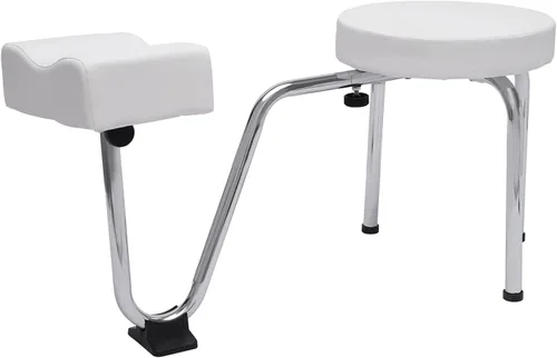 Miniatura 8 de YIYIBYUS Silla de pedicura para tecnología de uñas, herramientas de pedicura portátiles para pies, altura ajustable y resistente, estación de uñas
