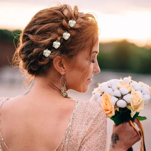 Miniatura 2 de WILLBOND 18 horquillas para el pelo de perlas, accesorios para el cabello de boda, diamantes de imitación, clips de cristal para novias, damas