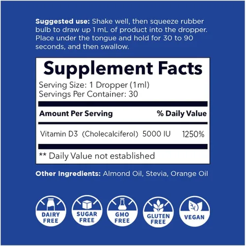 Miniatura 2 de Nanoceutical Solutions Nano Vitamina D3+K2 Partículas líquidas nanosizadas Absorción rápida Formulación potente de 5000 UI – 1 onza Sin OMG