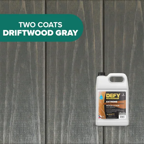Miniatura 2 de DEFY Barniz y Sellador de Madera Extremo Todo en Uno - 1 Galón de Recubrimiento Impermeable Semitransparente para Todos los Tipos de Madera - Gris