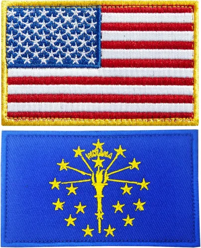 Miniatura 10 de stidsds Paquete de 2 parches de bandera estadounidense de Chicago de Estados Unidos, parches bordados, banderas de Estados Unidos, parche táctico