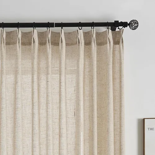 Miniatura 48 de Cortinas semitraslúcidas de lino neutro de 84 pulgadas de largo, cortinas y cortinas de lino beige crema que filtran la luz, tratamientos modernos