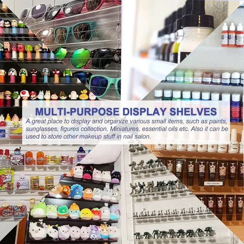 Miniatura 5 de FEMELI Estantes de pared para esmaltes de uñas de 20 * 24 Pulgadas 1 Paquete, capacidad hasta 120 botellas, organizador de estante para esmaltes