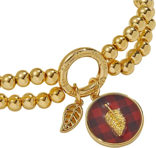 Miniatura 2 de Alex and Ani Pulsera elástica doble a cuadros, acabado dorado brillante, multicolor, de 2 a 3.5 pulgadas, Latón, Sin gemas.