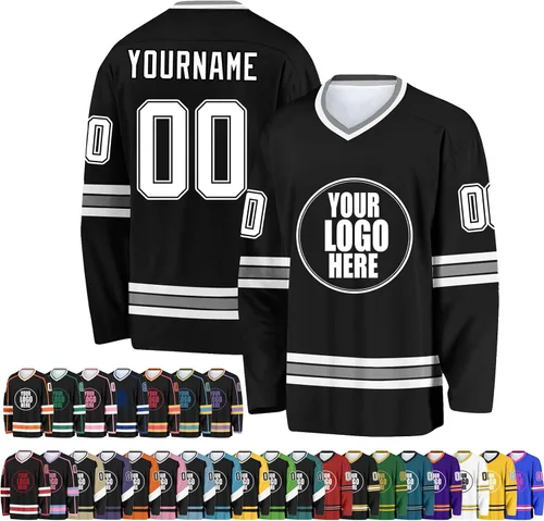 Camiseta de hockey personalizada para hombres/mujeres/jóvenes/niños, nombre personalizado/número/logotipo de gran tamaño camiseta de entrenamiento