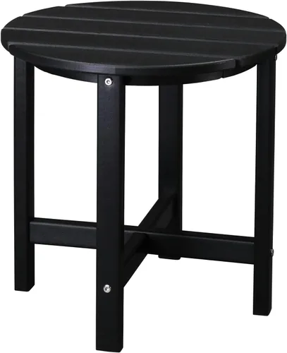Mesa auxiliar de patio, mesa de patio compuesta para piscina, mesas auxiliares de polietileno de alta densidad para patio trasero, piscina, Negro