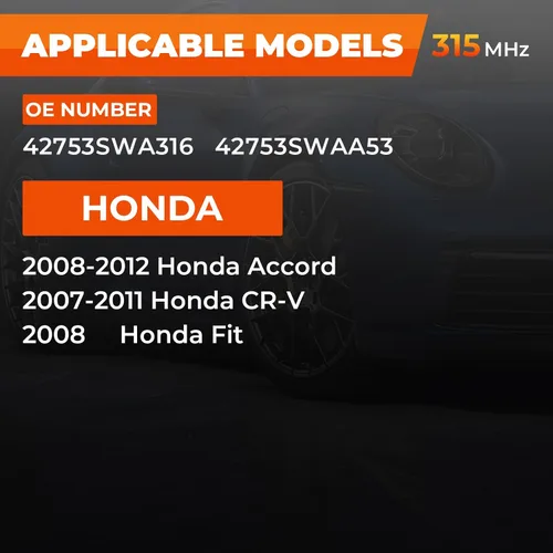 Miniatura 2 de Jsueng Sensor TPMS, sensor de sistema de monitoreo de presión de neumáticos de 315 Mhz para Honda Accord 2008-2012, Honda CR-V 2007-2011, Honda Fit