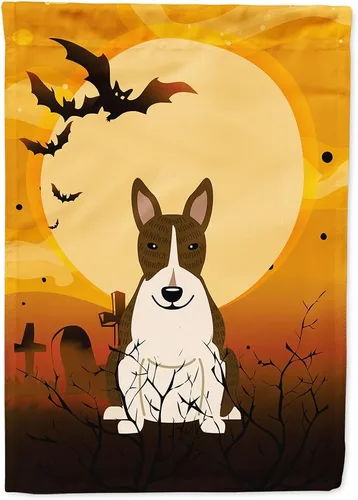 Miniatura 266 de Caroline's Treasures BB4307GF - Bandera de Halloween Airedale para jardín, bandera decorativa para patio exterior, obras de arte de patio, macizos