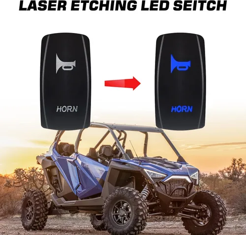 Miniatura 3 de Kit de bocina fuerte para UTV, kit de bocina RZR con interruptor basculante de 12V para Polaris RZR Ranger, PRO XP, Can Am, hasta 2021
