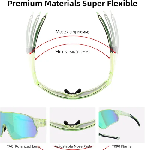 Miniatura 4 de ROCKBROS Lentes de sol polarizados para niños, gafas de sol deportivas para ciclismo, protección UV400 para jóvenes, niños y niñas de 8 a 14 años