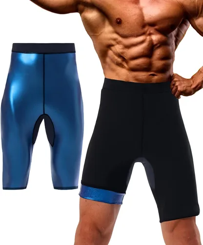 Pantalones de sauna para hombre, leggings térmicos capris adelgazantes, traje de captura de calor, entrepierna de malla humanizada, cintura alta