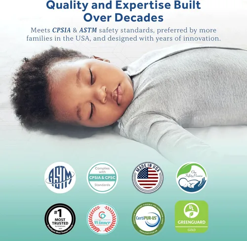 Miniatura 4 de Sealy Baby Colchón híbrido acogedor y transpirable para cuna, certificado GREENGUARD Gold, fabricado en Estados Unidos, espuma refrescante, 2