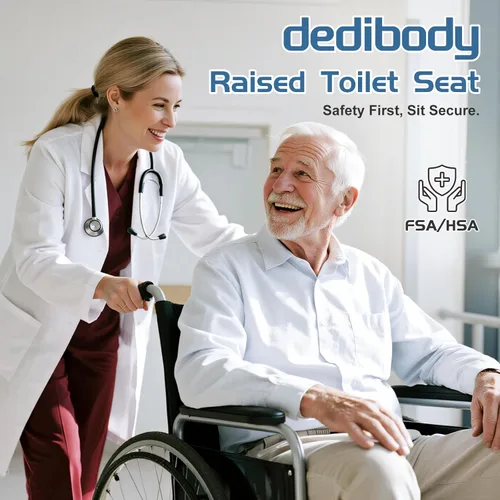 Miniatura 6 de Elevador de Asiento de Inodoro Dedibody para Personas Mayores, Asiento de Inodoro Elevado con Asas, Altura y Ancho Ajustables, Asiento de Inodoro