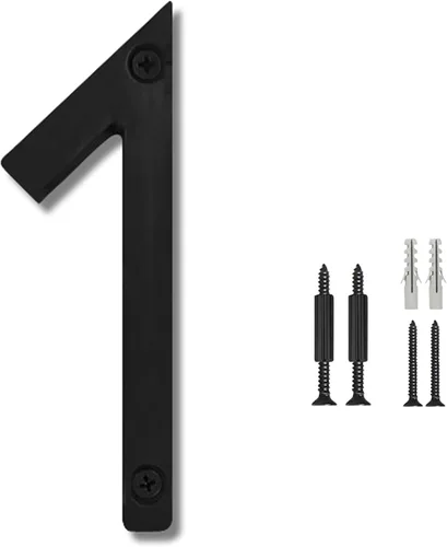 Miniatura 31 de NACH Números de casa flotantes, números de casa negros de aluminio de 6 pulgadas para exteriores, número 5, números de puerta con accesorios