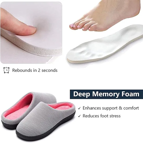 Miniatura 4 de RockDove Pantuflas de espuma viscoelástica de punto Birdseye para mujer