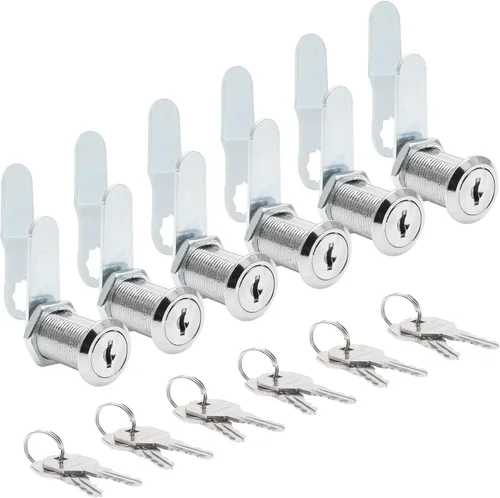 Miniatura 9 de Uenhoy Paquete de 6 cerraduras de leva con llave igual, juego de cerraduras de leva de 1 pulgada (0.984 in) para cajones, buzón de correo, caja