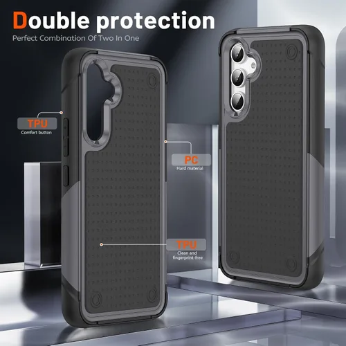 Miniatura 73 de Jeylly Compatible con Samsung Galaxy A22 5G Funda, Funda Samsung A22 5G con 2pcs protectores de pantalla de vidrio templado