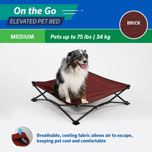 Miniatura 6 de Coolaroo On-The-Go Cama Elevada para Perros - Cama Plegable Emergente de Viaje para Perros con Tela Transpirable, Resistente a la Humedad, Bolsa