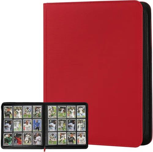 Miniatura 70 de GERMUN Carpeta de tarjetas de poliuretano, 16 bolsillos, carpetas de soporte premium para más de 1000 tarjetas, álbum de bolsillo de doble cara