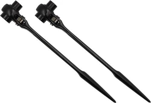 LBY Paquete de 2 llaves rápidas hexagonales para andamio, llave de trinquete de 0.472 in/0.551 in, enchufe de doble extremo, andamio de trinquete,