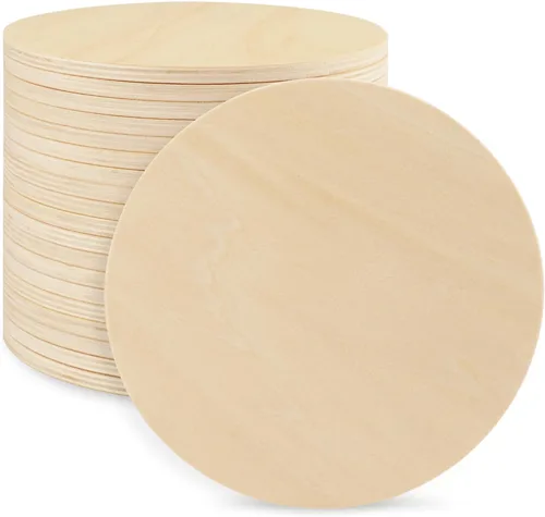 Miniatura 8 de 12 círculos de madera sin terminar de 12 pulgadas, grosor de 0.236 pulgadas, rondas de madera para manualidades, discos de madera para decoración